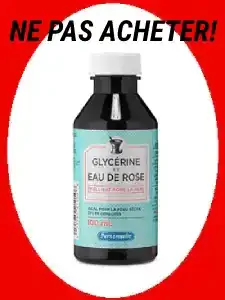 La glycerine d'eau de rose ne doit pas être confonfu à l'eau de rose pure pour la cicatrisation piercing de base comme le nez et le nombril.