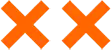 Deux diviseurs en forme de lettre x majuscule de couleurs oranges.