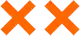Deux diviseurs en forme de lettre x majuscule de couleurs oranges.